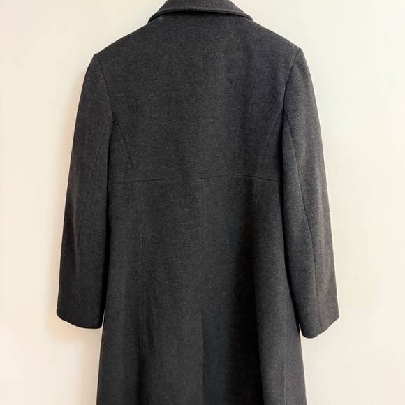 Larry Levine Dark Charcoal,Wool & Cashmere Blend Coat - Size 12 - Picture 3 of 11